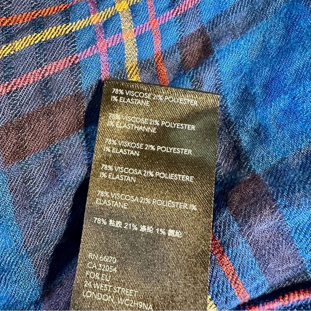 Anthropologie ‘Isadora’ Button-Back Flannel Tunic in Blue Plaid Size Medium - Picture 13 of 13